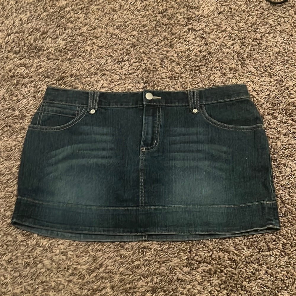 Dark wash denim SO skirt